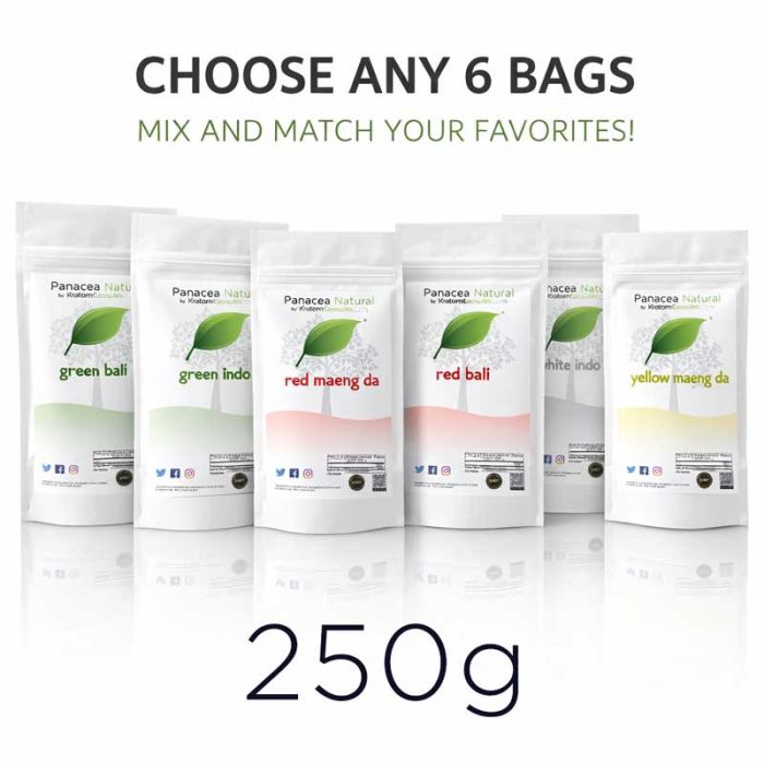 Kratom Powder Variety 6-Pack 250g